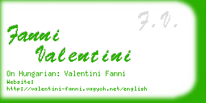 fanni valentini business card